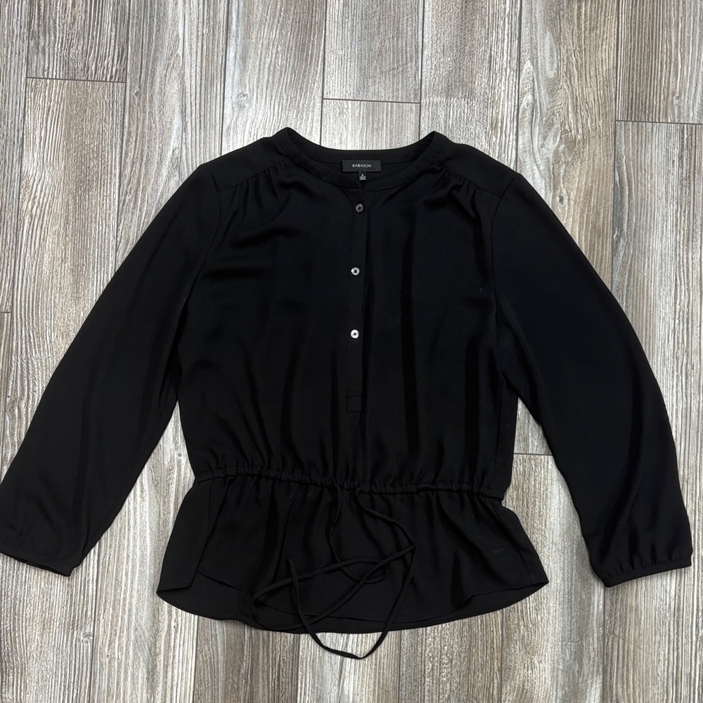 Babaton Black Button-Up Blouse